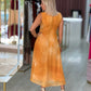 Vestido midi plissado
