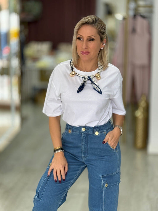 T-shirt com lenço (+ cores)