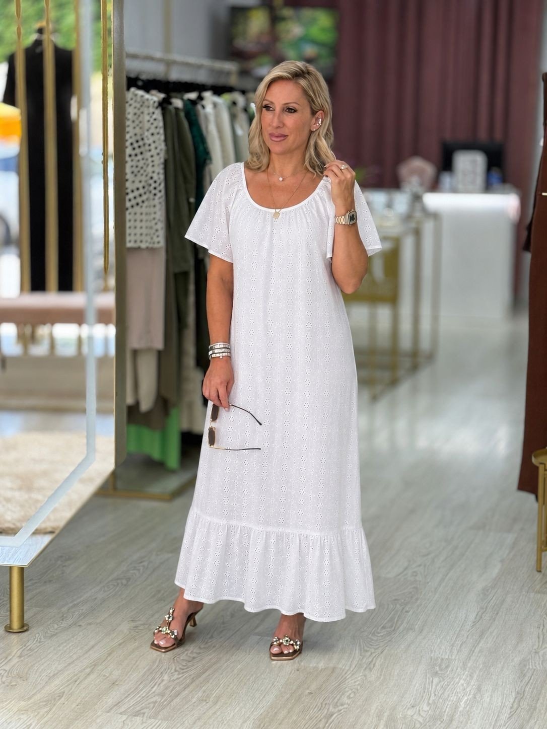 Vestido bordado inglês