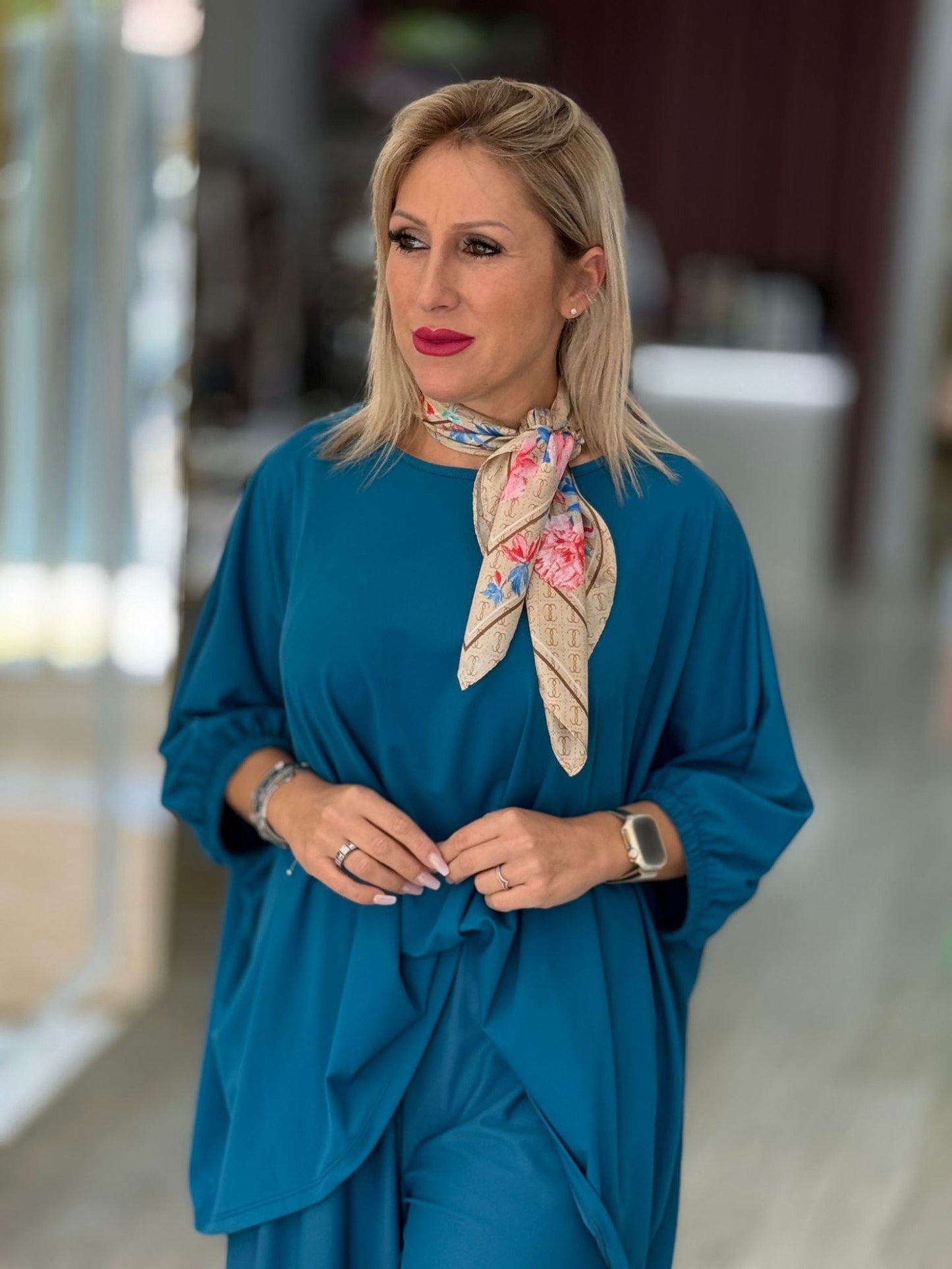 Lenço cetim estampado (+cores)