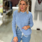 Camisola assimétrica com pedraria