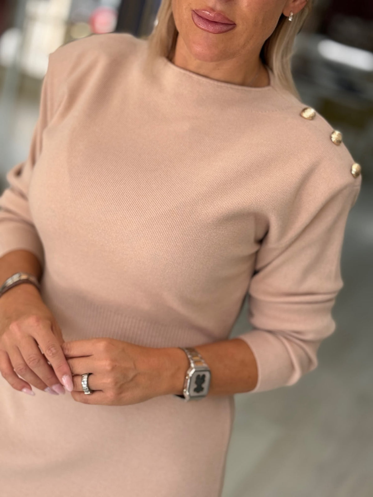 Vestido de malha com botões (+ cores)