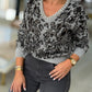 Camisola animal print com pedraria