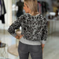 Camisola animal print com pedraria