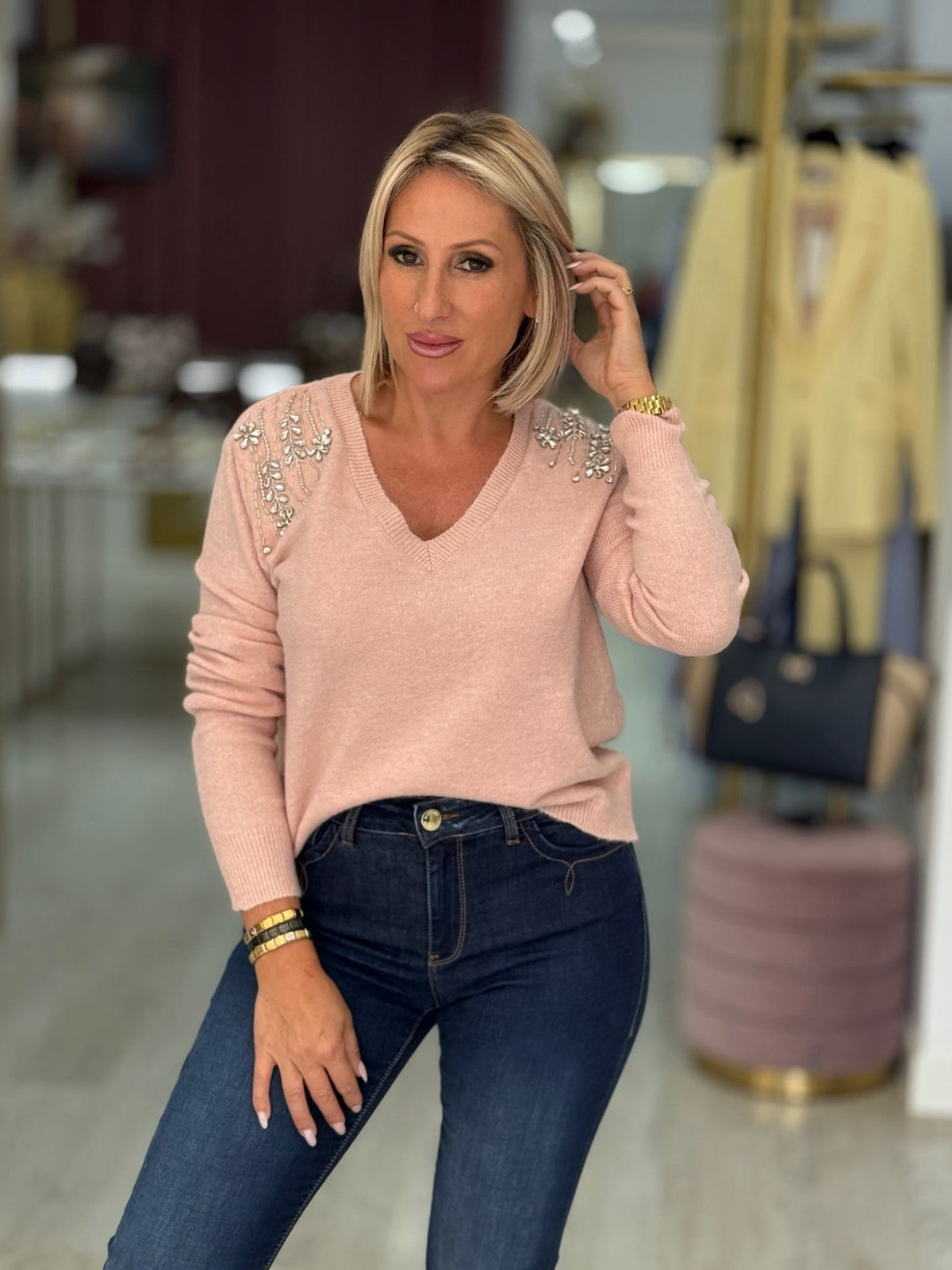 Camisola de Malha com Pedraria (+ cores)