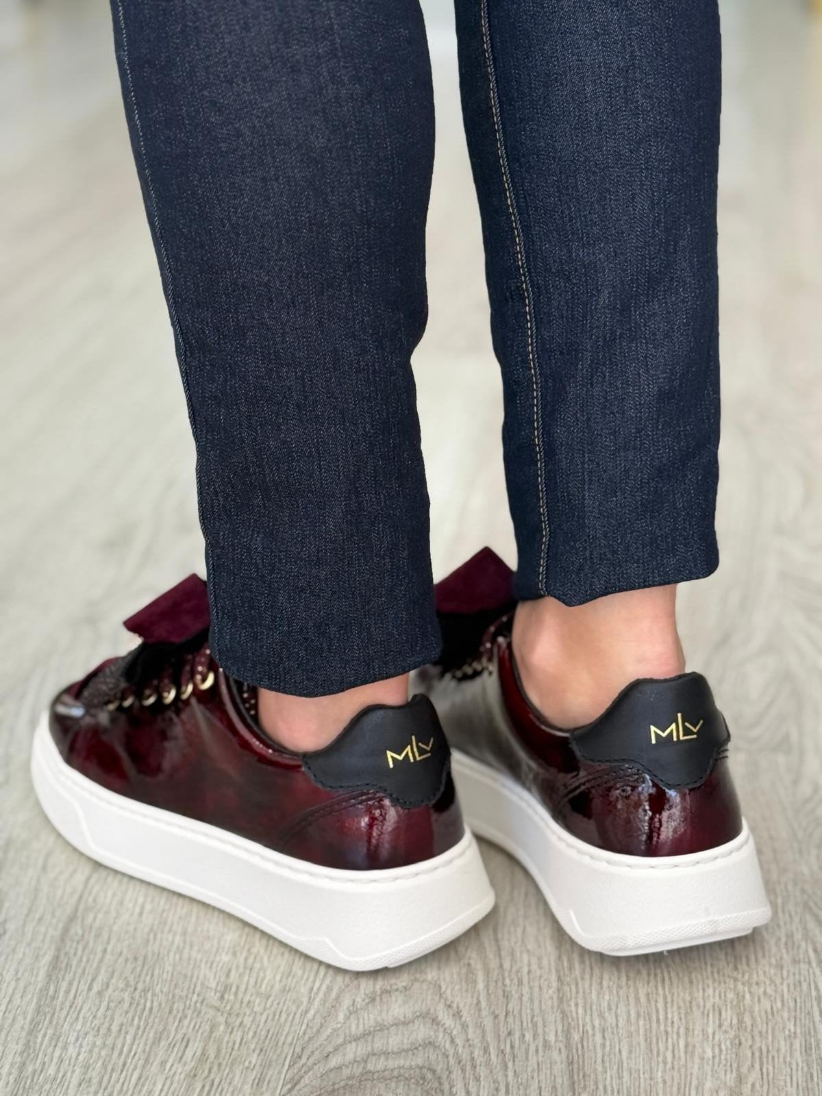 Sapatilha Casual Chic em Pele Bordô