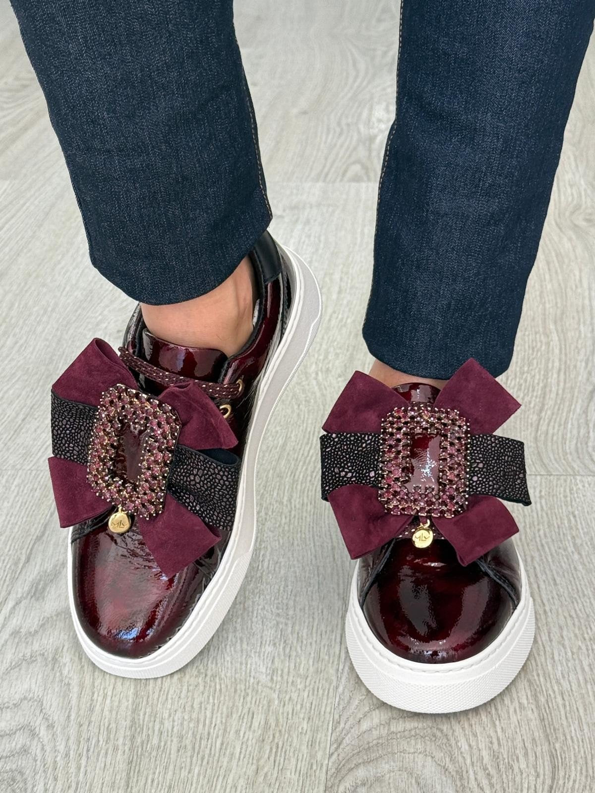 Sapatilha Casual Chic em Pele Bordô