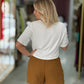 Blusa cropped com estampa na frente