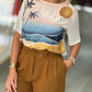 Blusa cropped com estampa na frente
