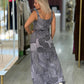 Vestido ladrilhar cinza