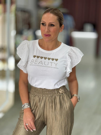 T-shirt folhos