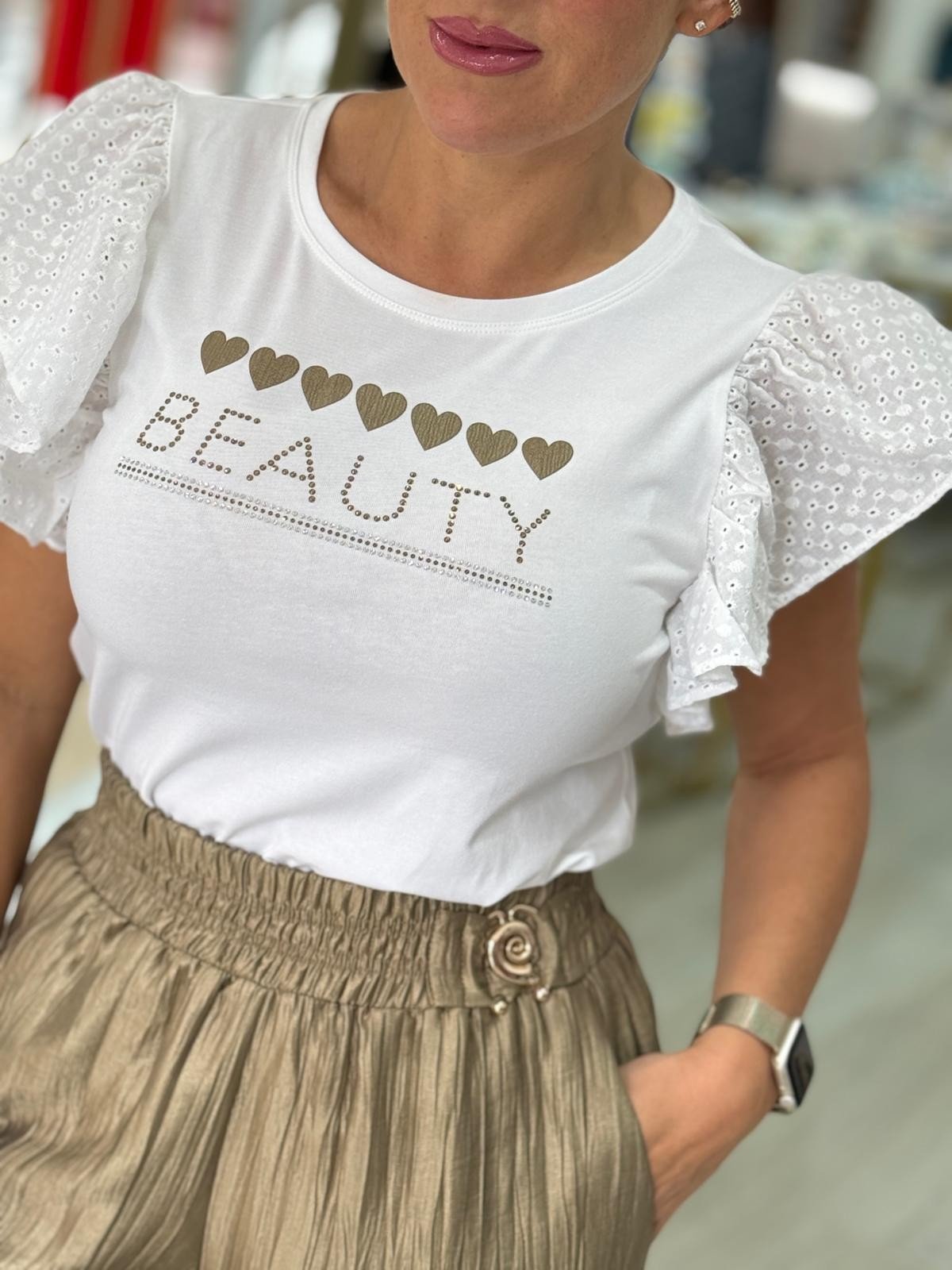 T-shirt folhos