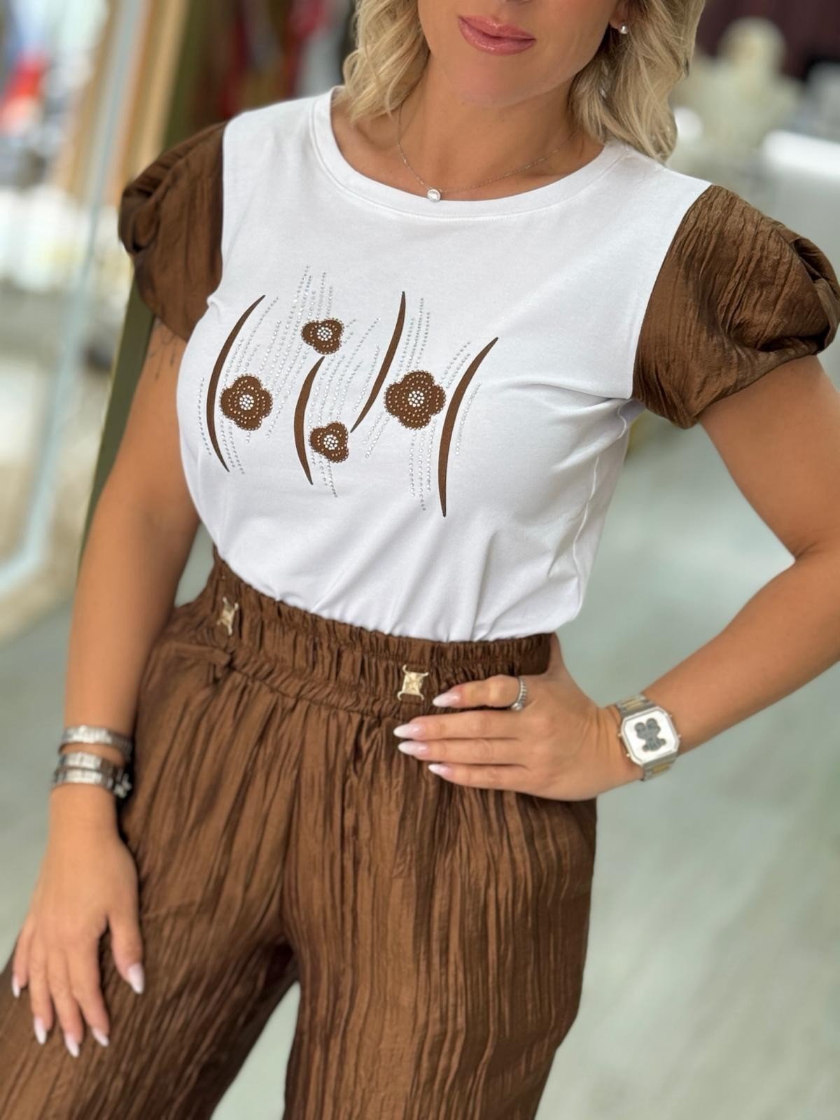 T-shirt com folho