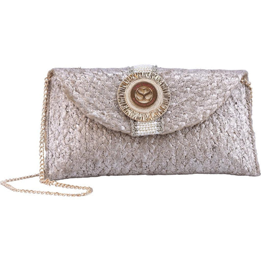 Bolsa Clutch Melanie Dourada