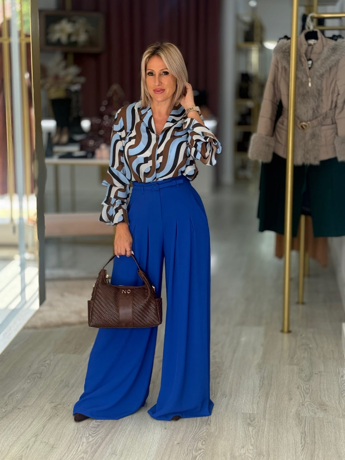 Túnica estampada com folhos nas mangas (+ cores)
