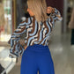 Túnica estampada com folhos nas mangas (+ cores)