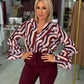 Túnica estampada com folhos nas mangas (+ cores)