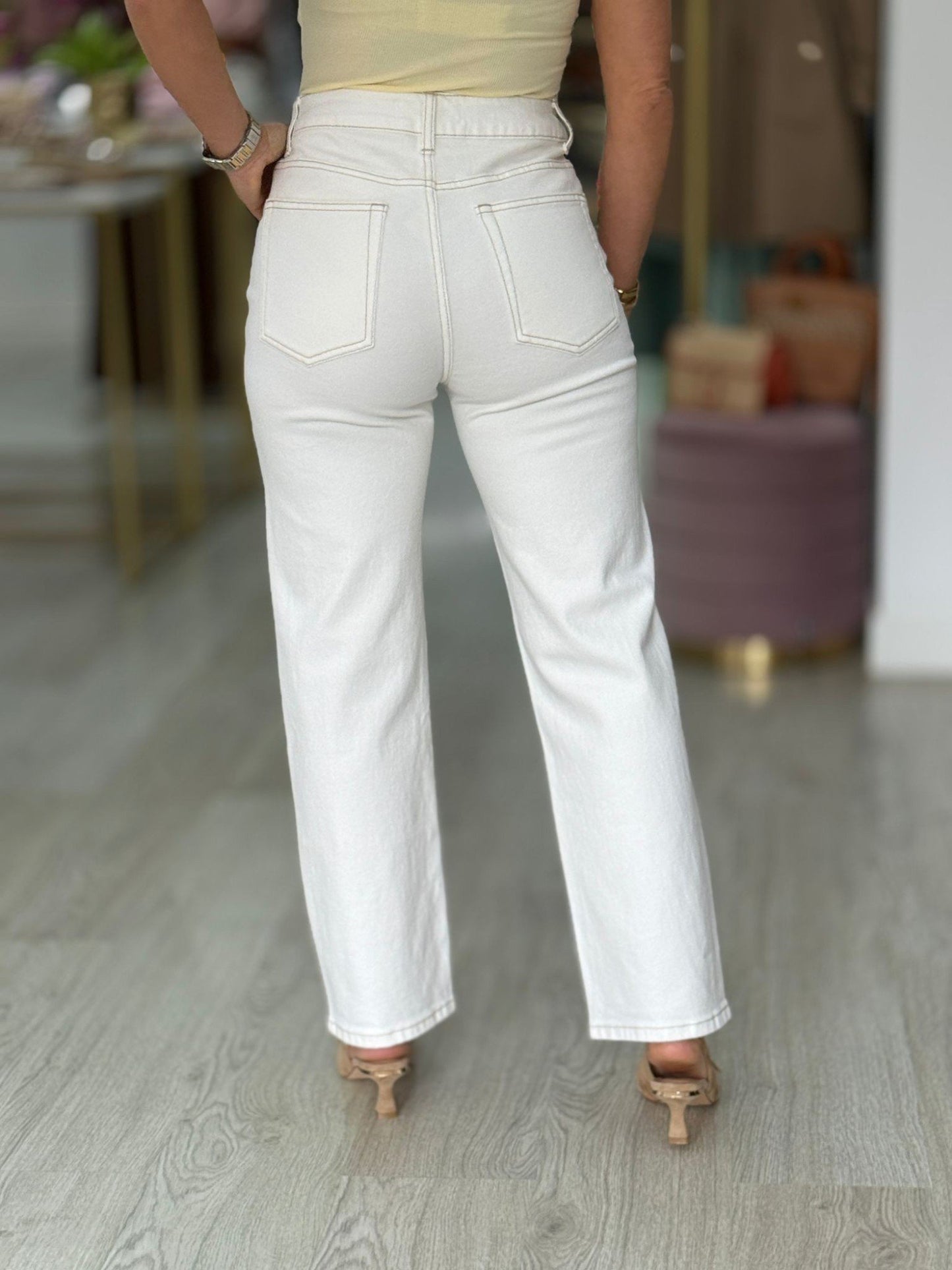 Calças de ganga com strass