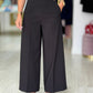 Calça curta wide leg de cintura subida