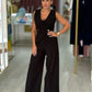 Calça curta wide leg de cintura subida