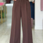 Calça clássica wide leg de cintura subida