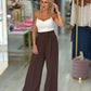 Calça clássica wide leg de cintura subida
