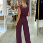 Calça clássica wide leg com detalhe de abertura