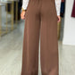 Calça wide leg acetinada