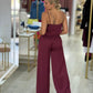 Calça wide leg acetinada
