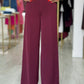 Calça wide leg acetinada
