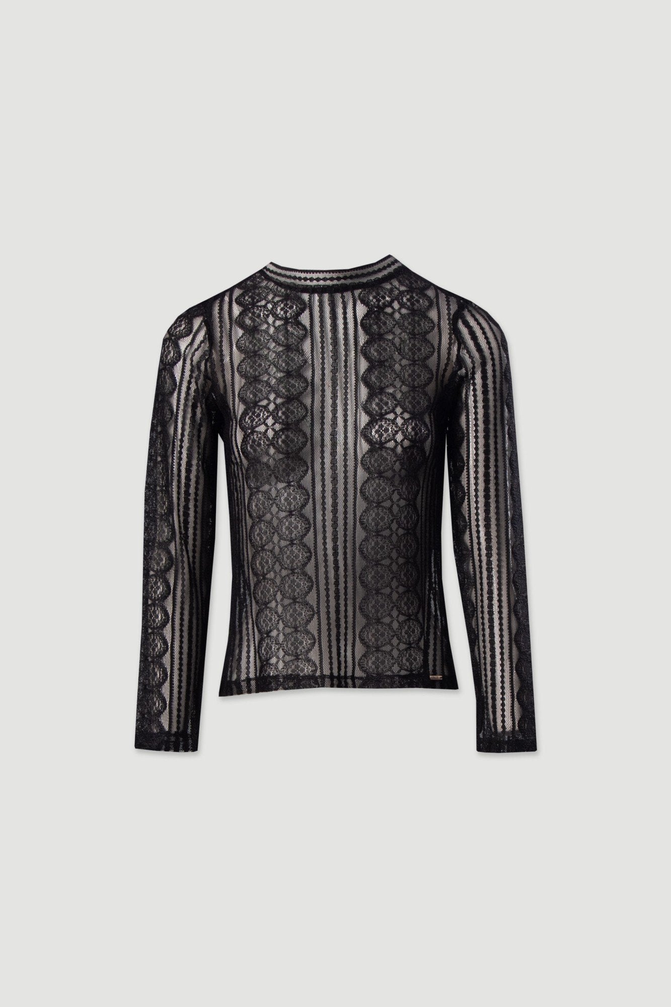 Camisola de renda com manga comprida