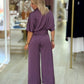 Blusa curta acetinada com decote em trespasse