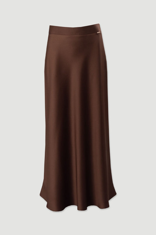 Saia acetinada comprida