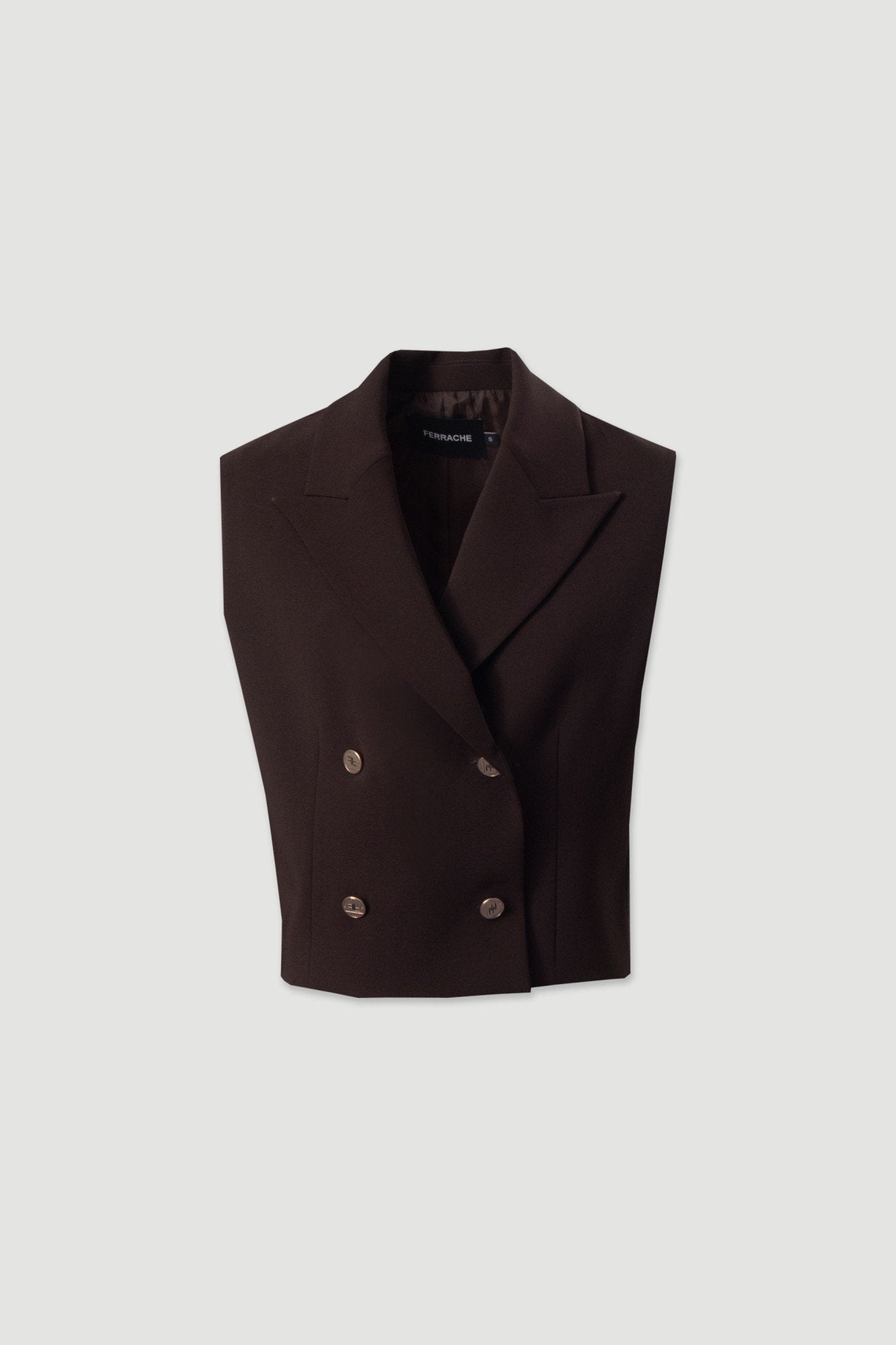 Colete curto de alfaiataria em trespasse