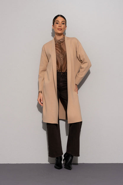 Cardigan comprido em malha