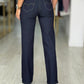 Jeans straight de cintura subida