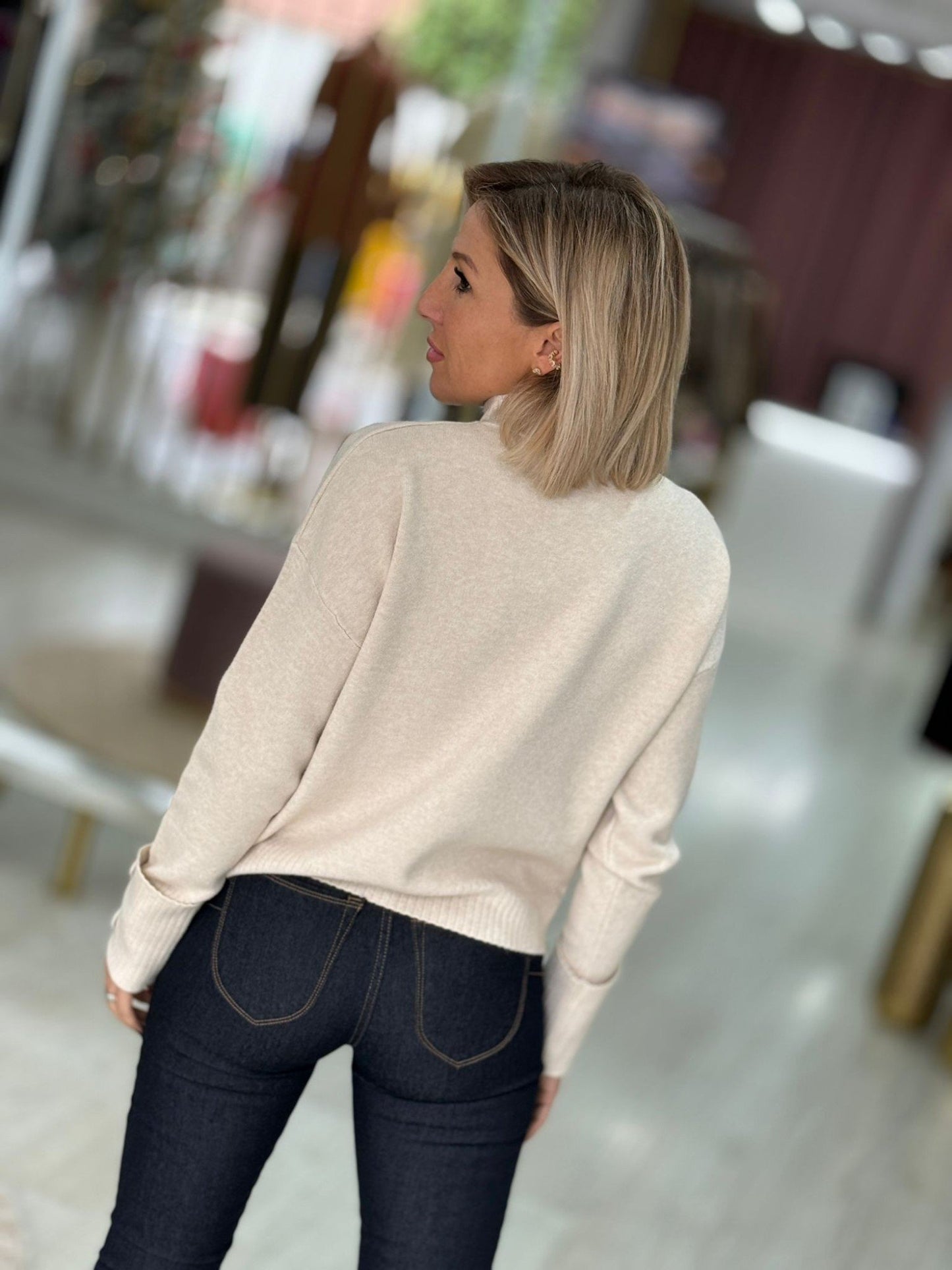 Camisola de malha com botões nos punhos (+ cores)