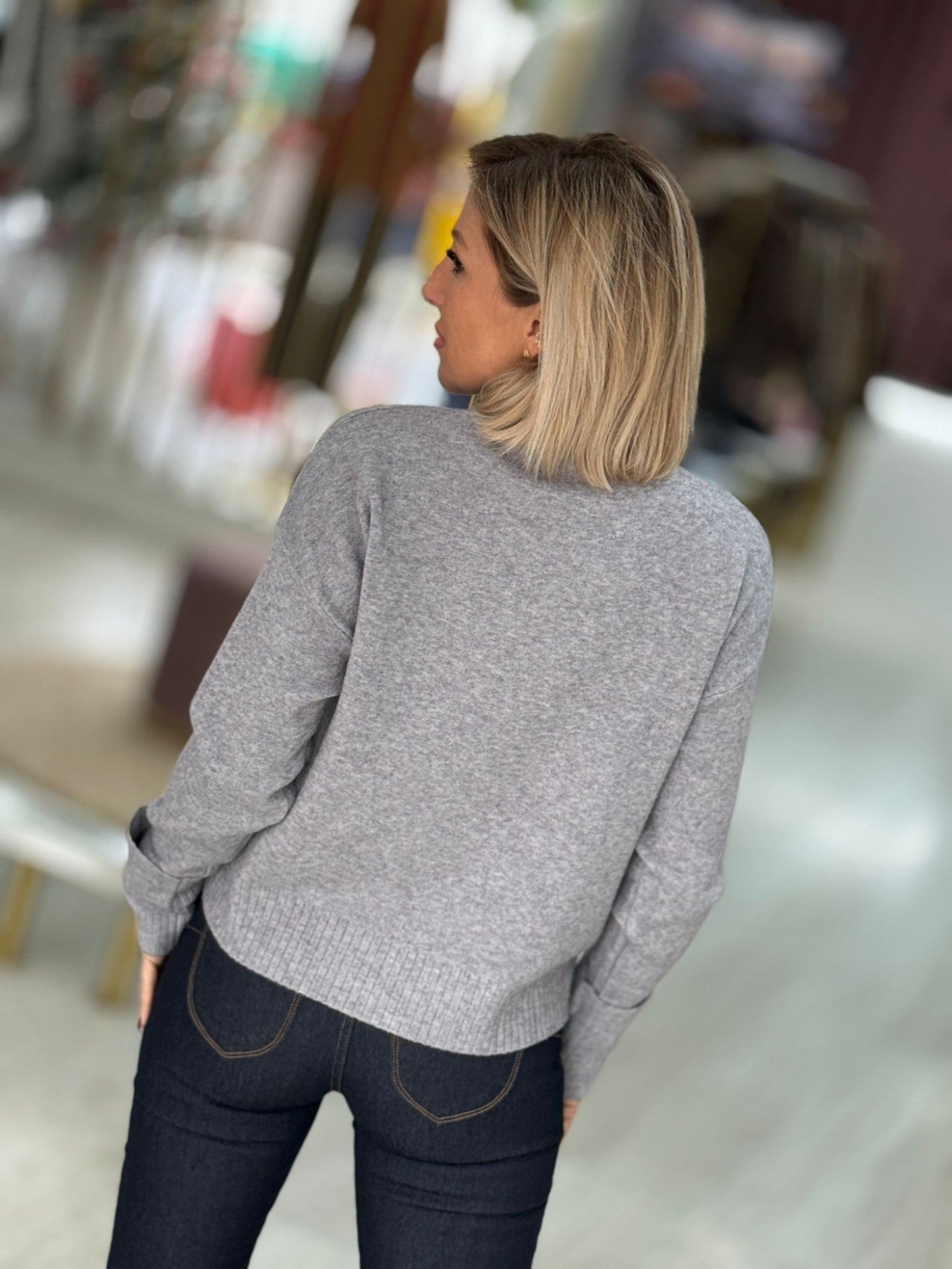 Camisola de malha com botões nos punhos (+ cores)