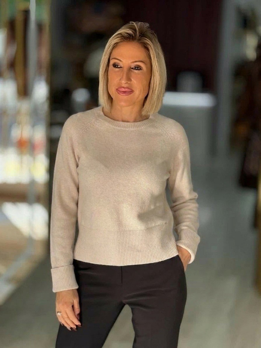 Camisola de malha com barra larga (+ cores)