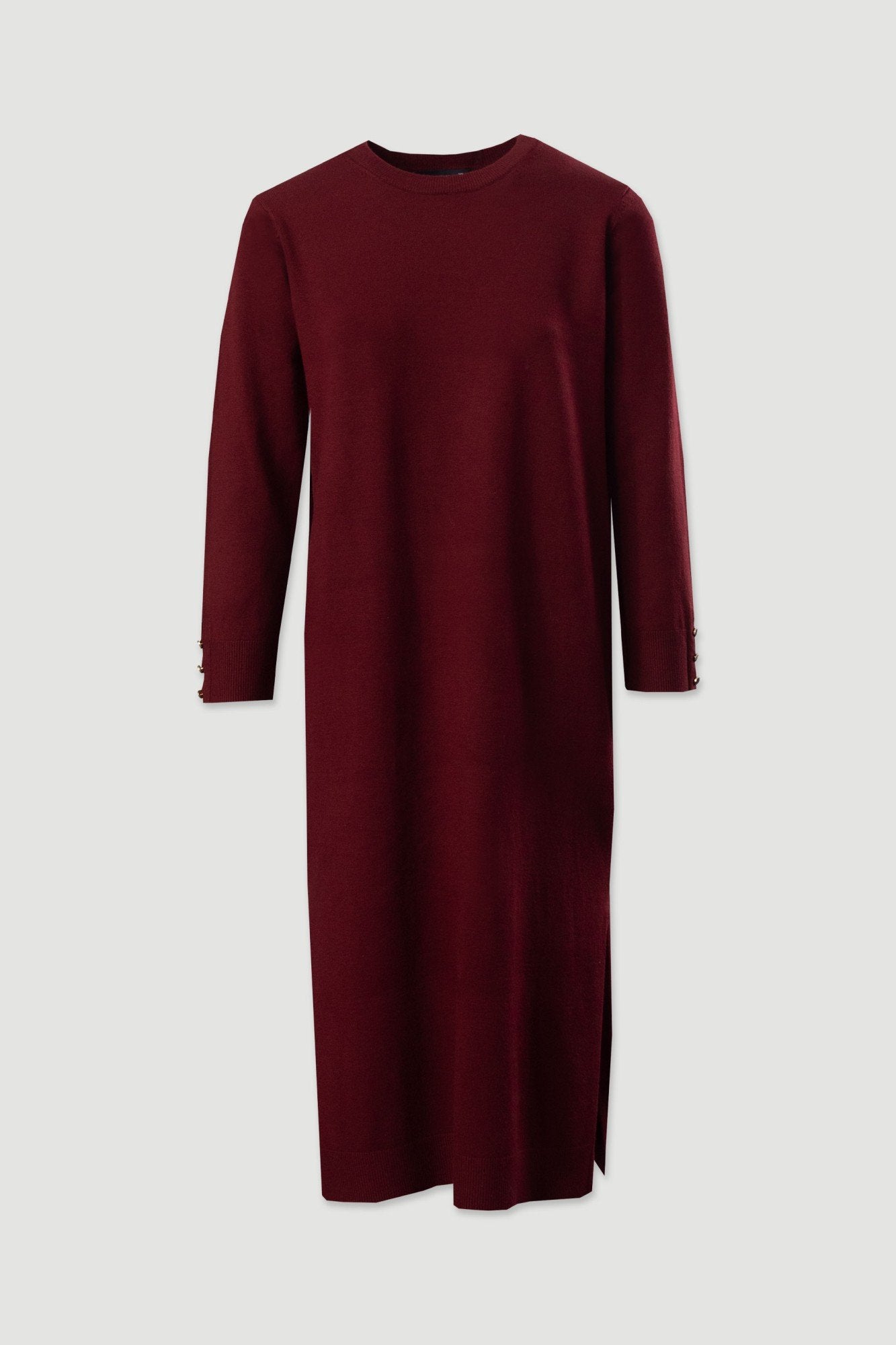 Vestido de malha midi com rachas laterais