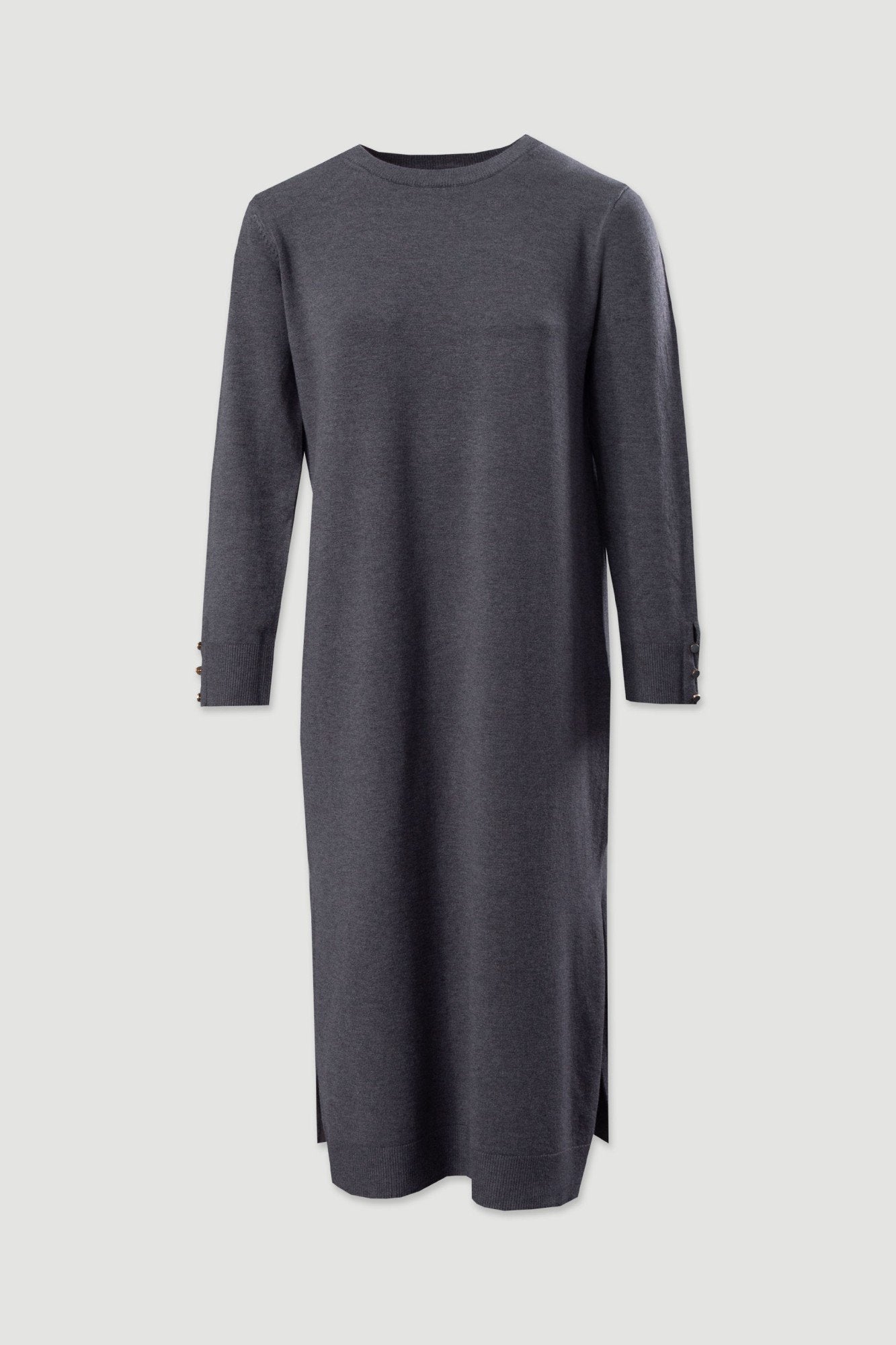 Vestido de malha midi com rachas laterais