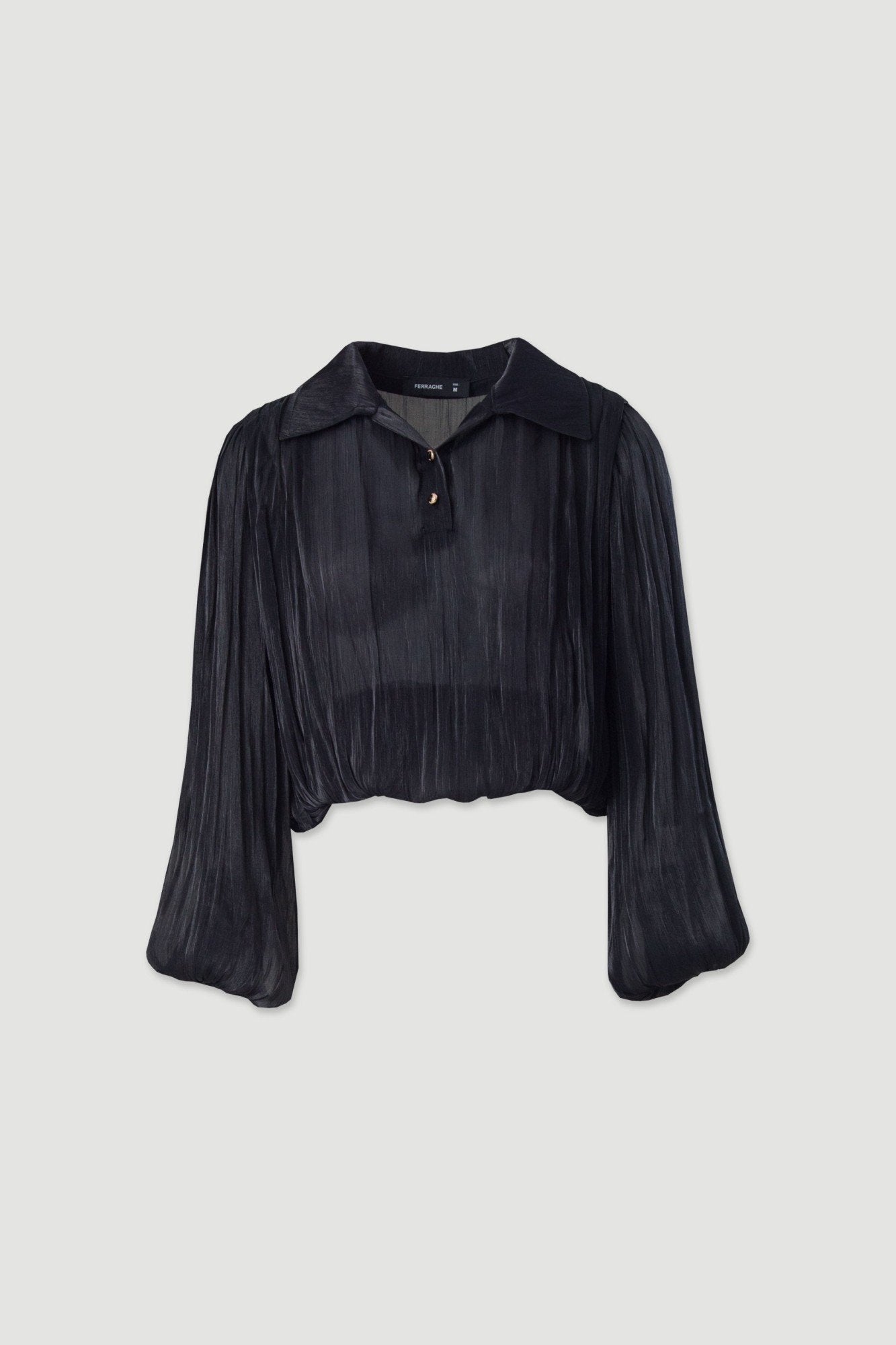 Blusa curta em georgette acetinado com corte abalonado (+ cores)