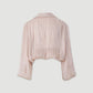 Blusa curta em georgette acetinado com corte abalonado (+ cores)