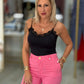Body justo em malha licra com detalhe em renda (+ cores)
