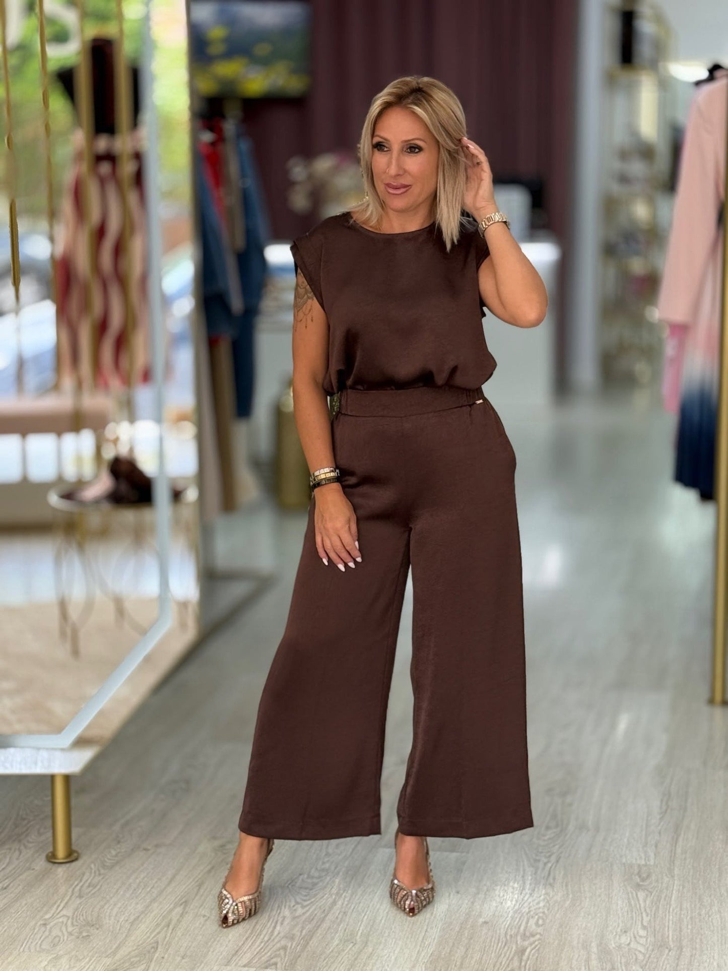 Calça culotte fluída