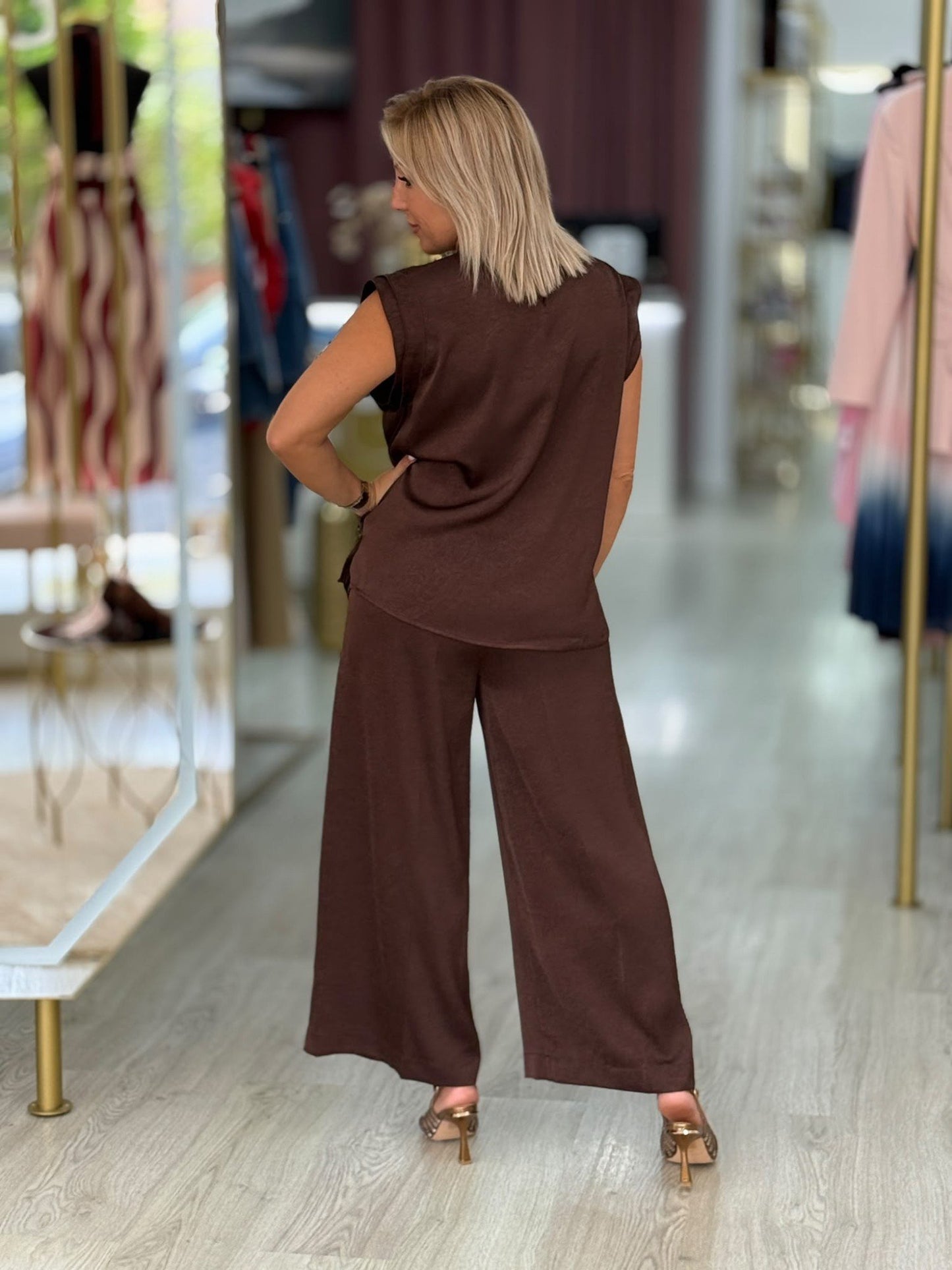 Calça culotte fluída