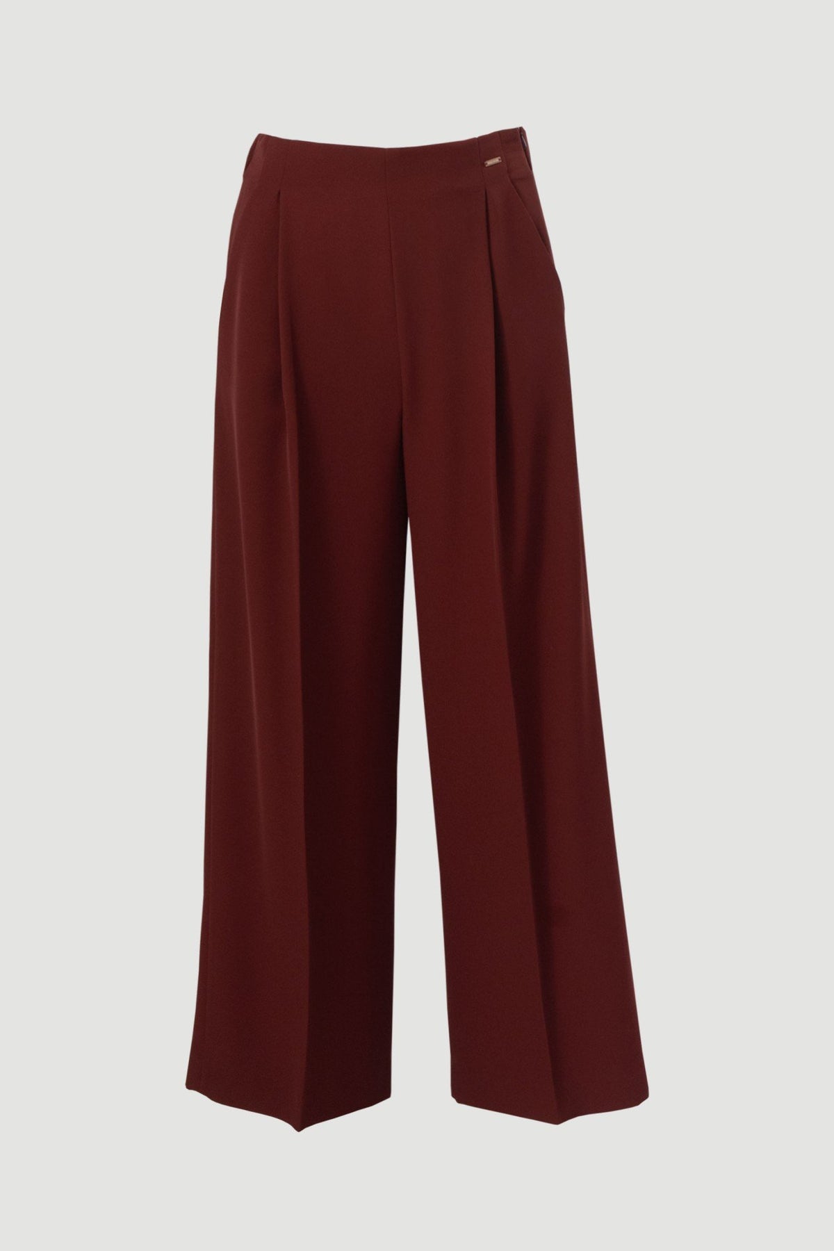 Calça culotte fluida com cintura elástica