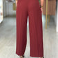 Calça culotte fluida com cintura elástica