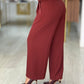 Calça culotte fluida com cintura elástica