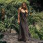 Vestido midi fluido de alças